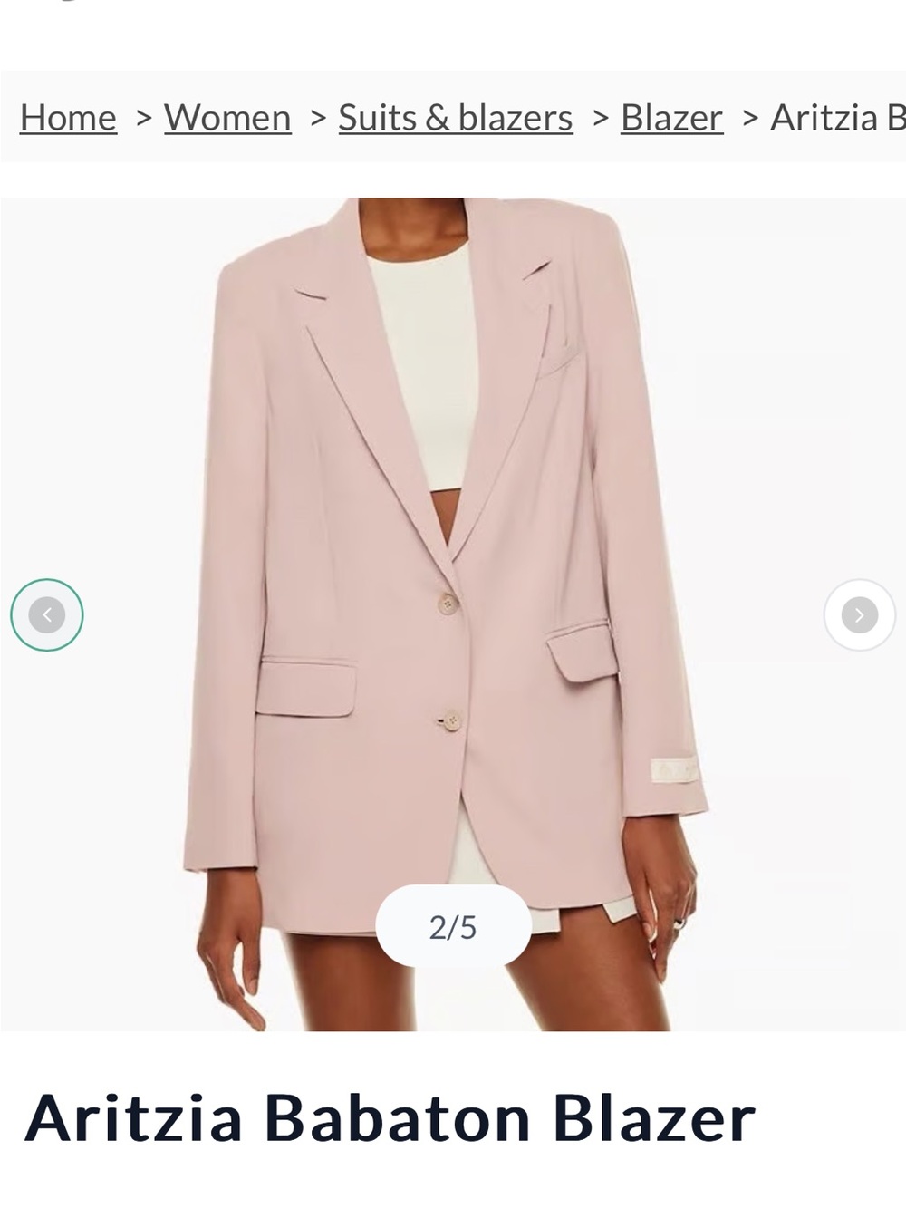 Babaton Dusty Rose Double-Button Tailored Blazer